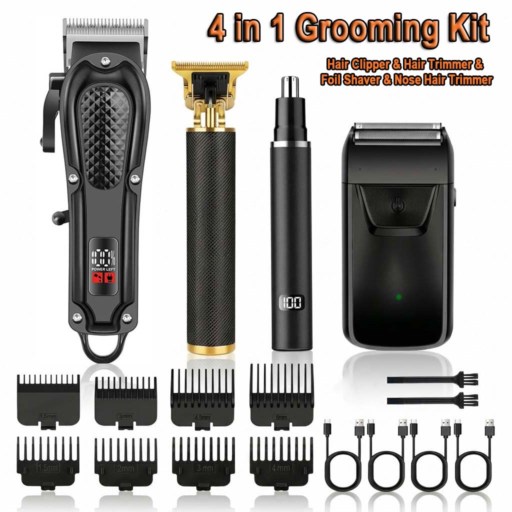 Electric Shaver Rotary - مجموعة أدوات حلاقة الشعر للرجال 4
