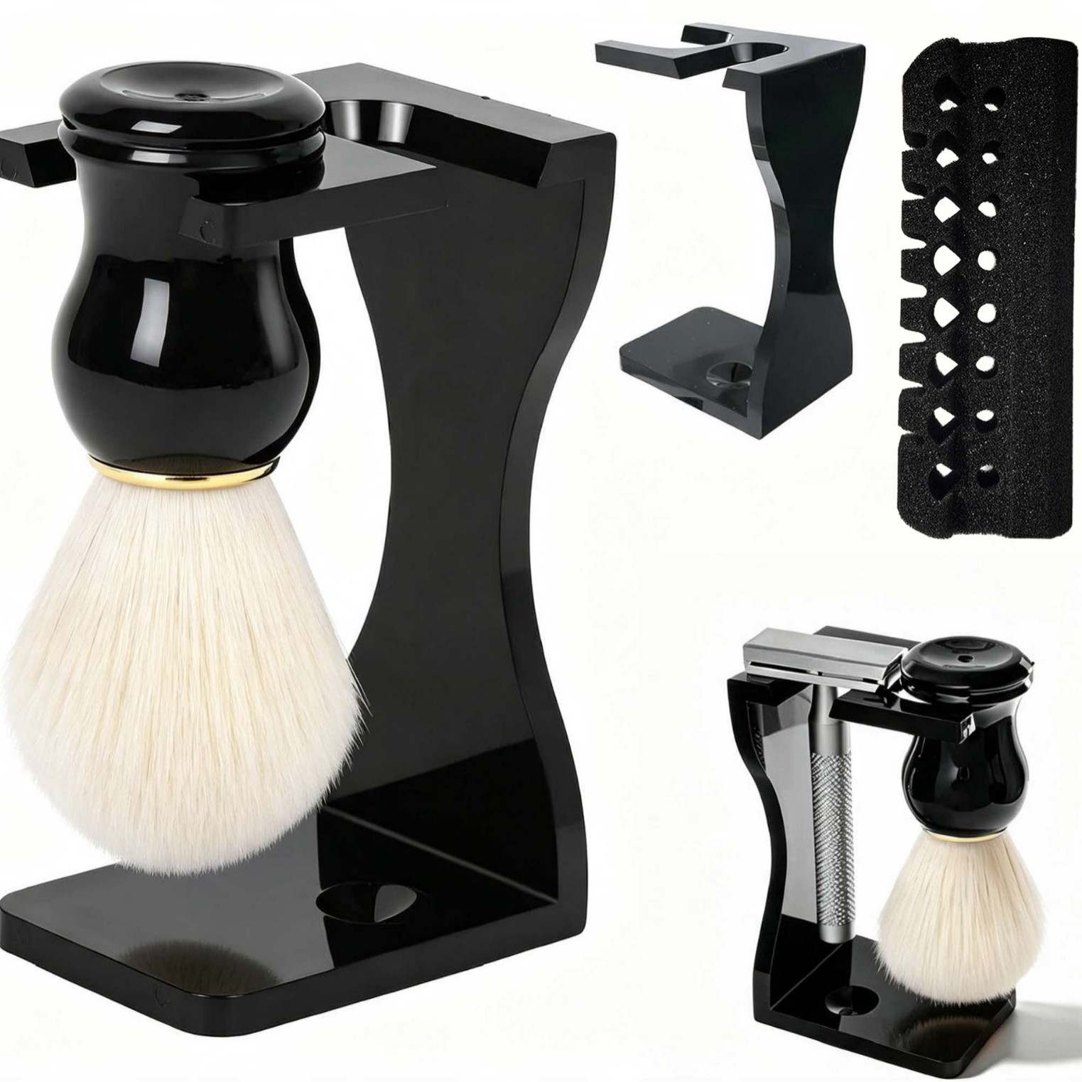 Mens Grooming Travel Kit - طقم فرشاة حلاقة يدوية مع وعاء