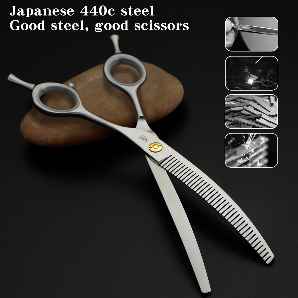 مقص أسنان منحنية مصقولة لتصفيف - مراجعة Grooming Scissors وسعره
