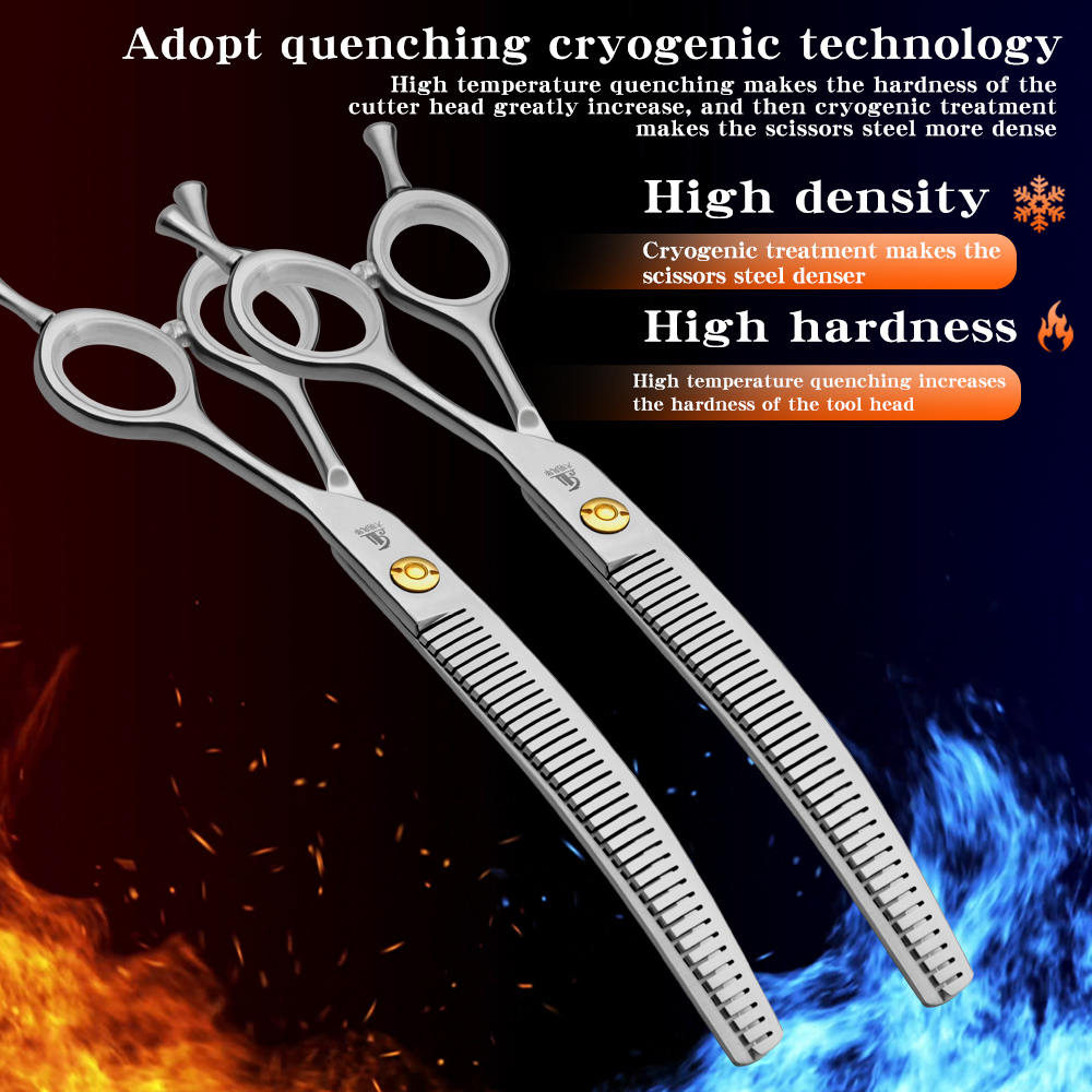 مقص أسنان منحنية مصقولة لتصفيف - مراجعة Grooming Scissors وسعره